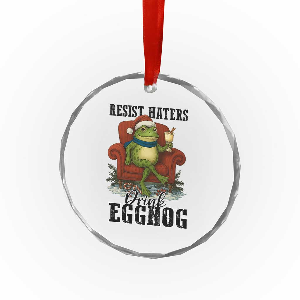 Frogs Resist Christmas Crystal Glass Ornament Portland Frog Activist America Political 2025 TS14 Print Your Wear