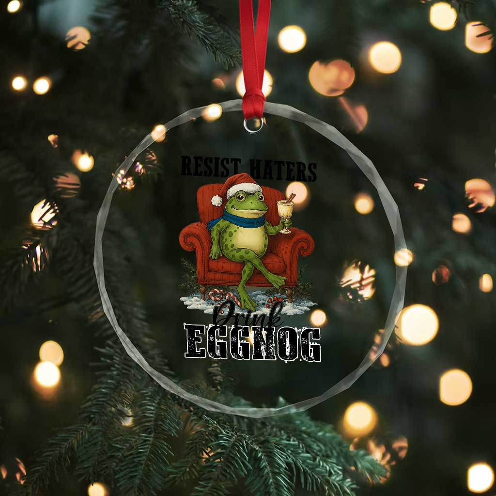 Frogs Resist Christmas Crystal Glass Ornament Portland Frog Activist America Political 2025 TS14 Print Your Wear