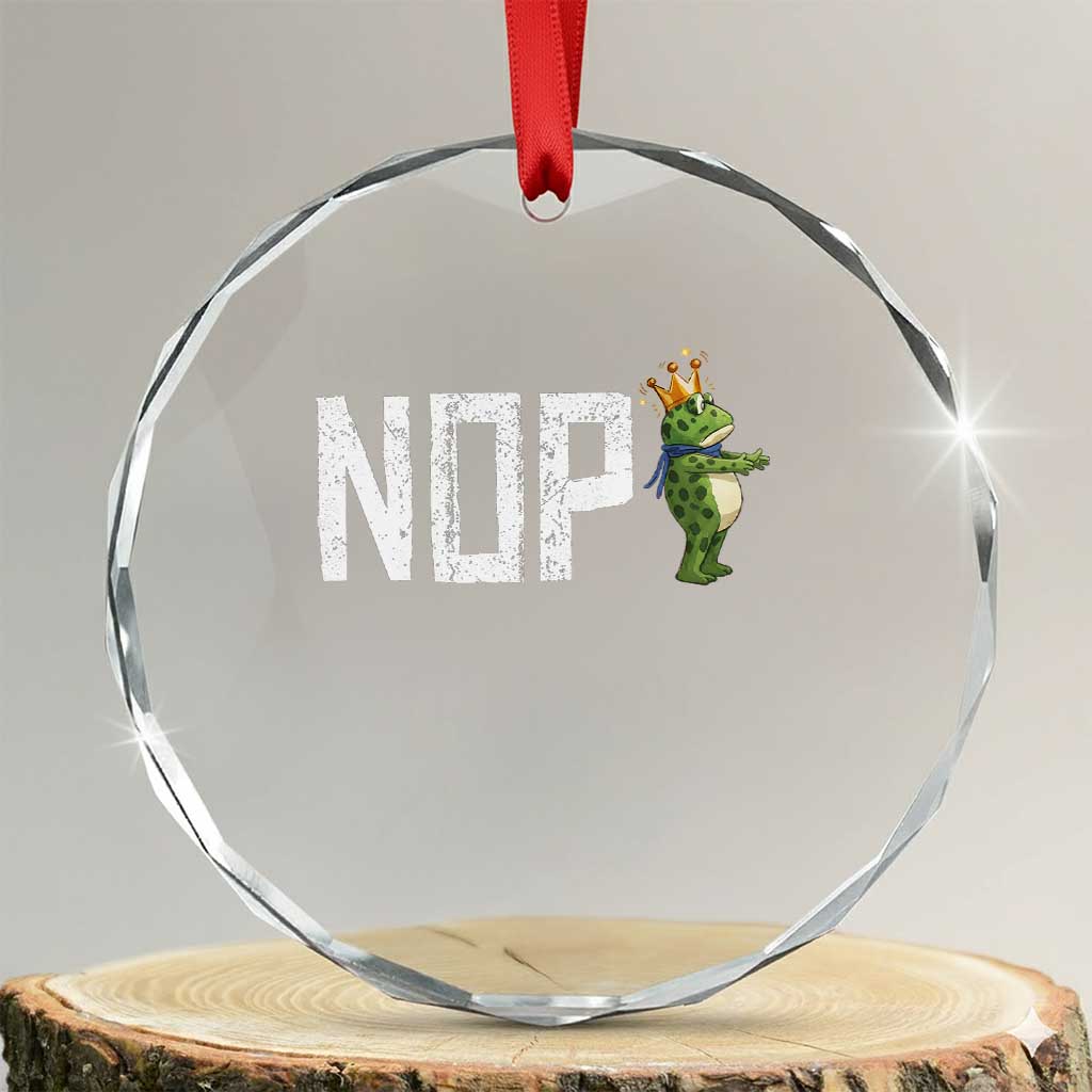 Frogs Resist Crystal Glass Ornament No Kings In America Political 2025 TS14 Transparent Glass 3'' Circle Print Your Wear