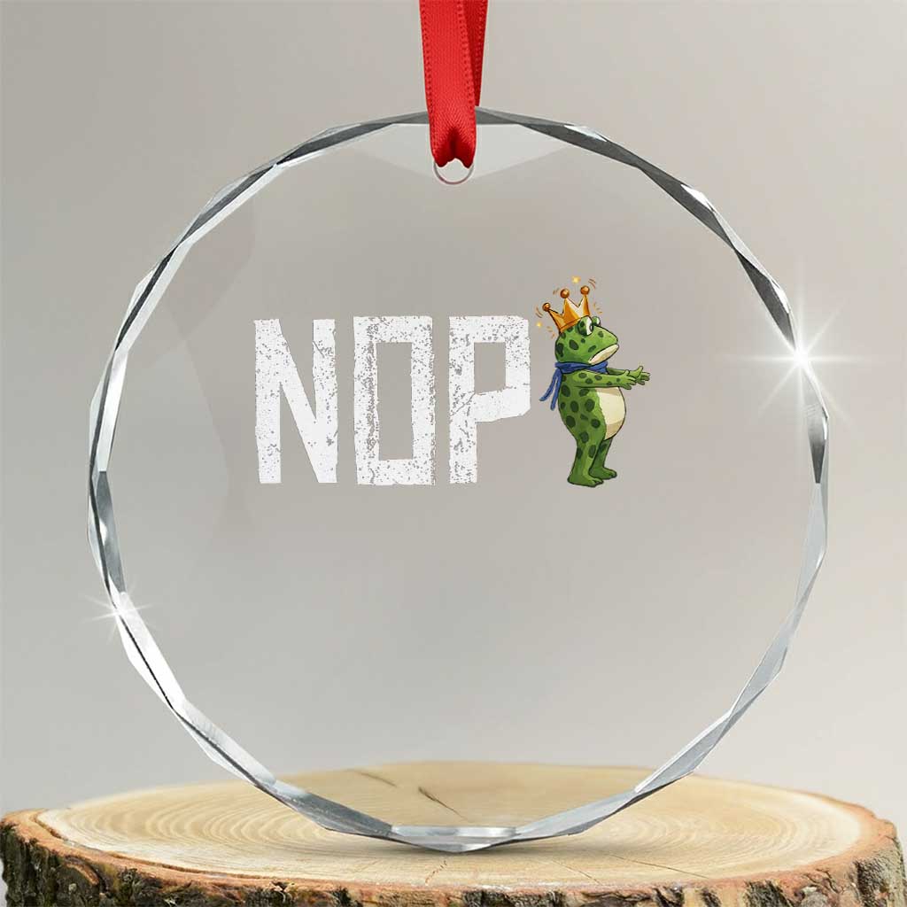 Frogs Resist Crystal Glass Ornament No Kings In America Political 2025 - Print Your Wear
