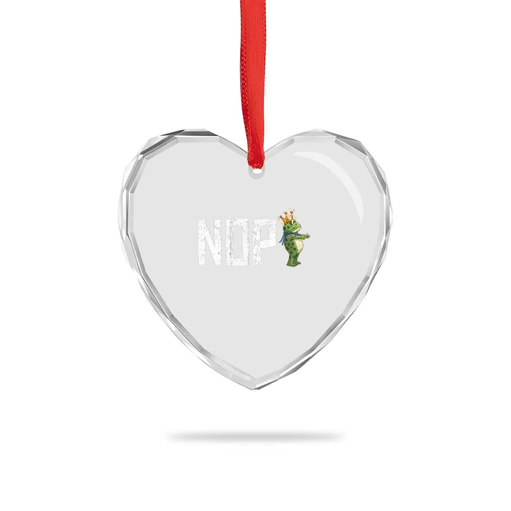 Frogs Resist Heart Crystal Glass Ornament No Kings In America Political 2025 TS14 Print Your Wear