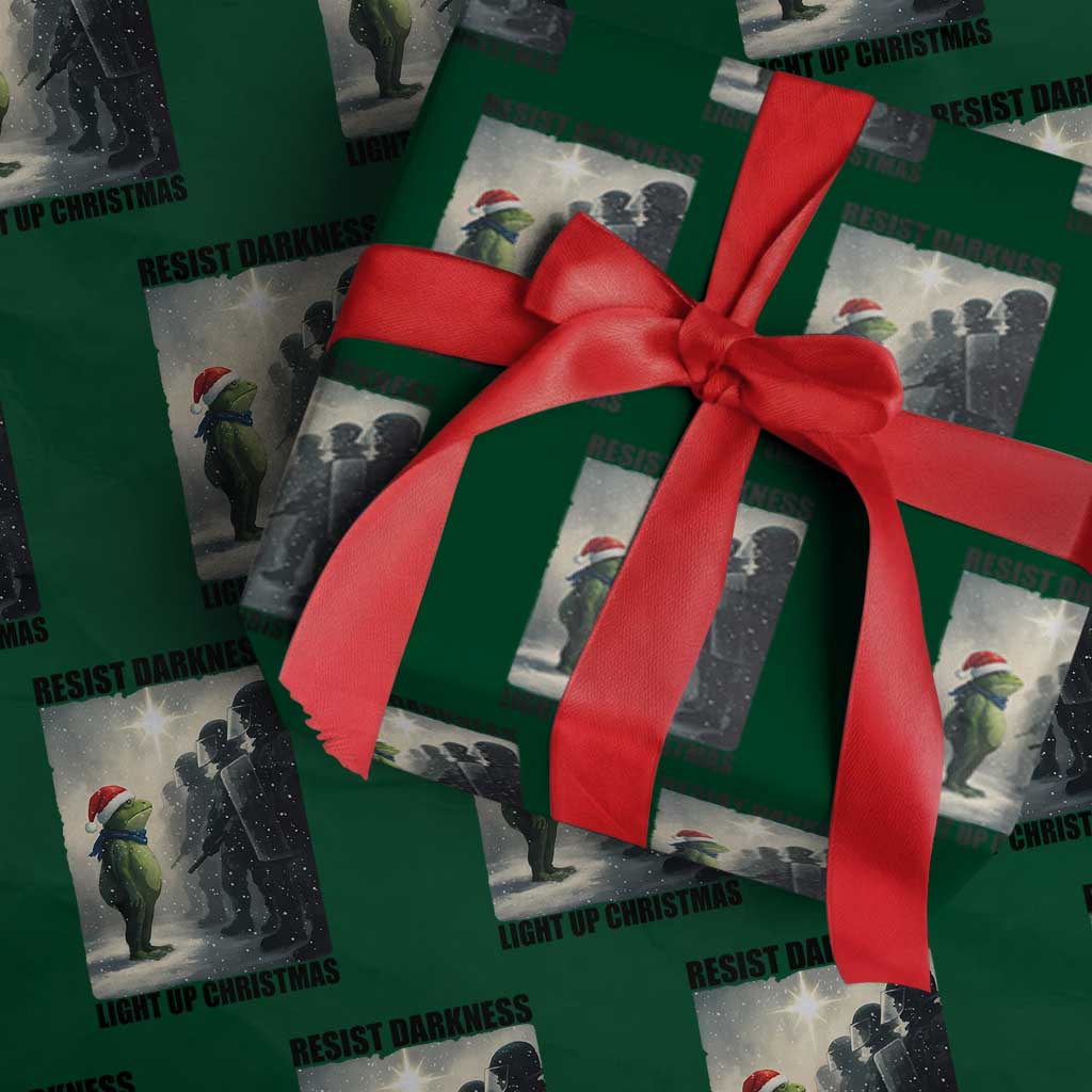 Frogs Resist Xmas Wrapping Paper Roll Funny Portland Protest ICE Activist Meme TS14 Green Print Your Wear