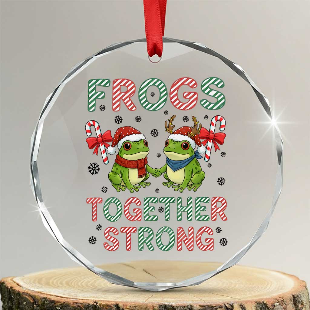 Frogs Together Strong Crystal Glass Ornament Funny Portland Christmas Resist Gift - Print Your Wear