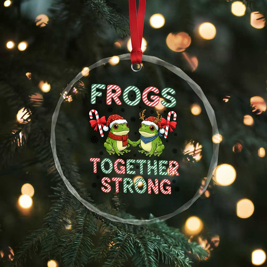 Frogs Together Strong Crystal Glass Ornament Funny Portland Christmas Resist Gift TS12 Print Your Wear