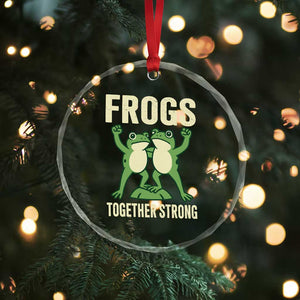 Frogs Together Strong Crystal Glass Ornament Portland Frog Protest United We Ribbit TS02 Print Your Wear