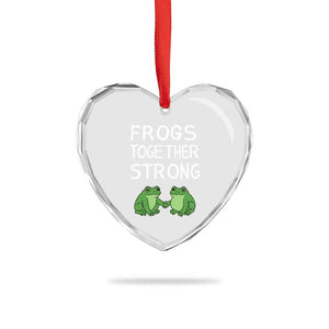 Frogs Together Strong Heart Crystal Glass Ornament Free Portland Oregon Unity Meme TS02 Print Your Wear