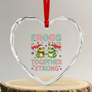 Frogs Together Strong Heart Crystal Glass Ornament Funny Portland Christmas Resist Gift TS12 Transparent Glass 3'' Heart Print Your Wear