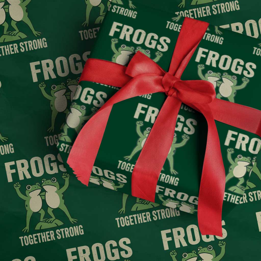 Frogs Together Strong Wrapping Paper Roll Portland Frog Protest United We Ribbit TS02 Green Print Your Wear
