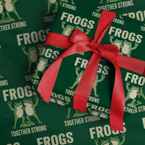 Frogs Together Strong Wrapping Paper Roll Portland Frog Protest United We Ribbit TS02 Green Print Your Wear