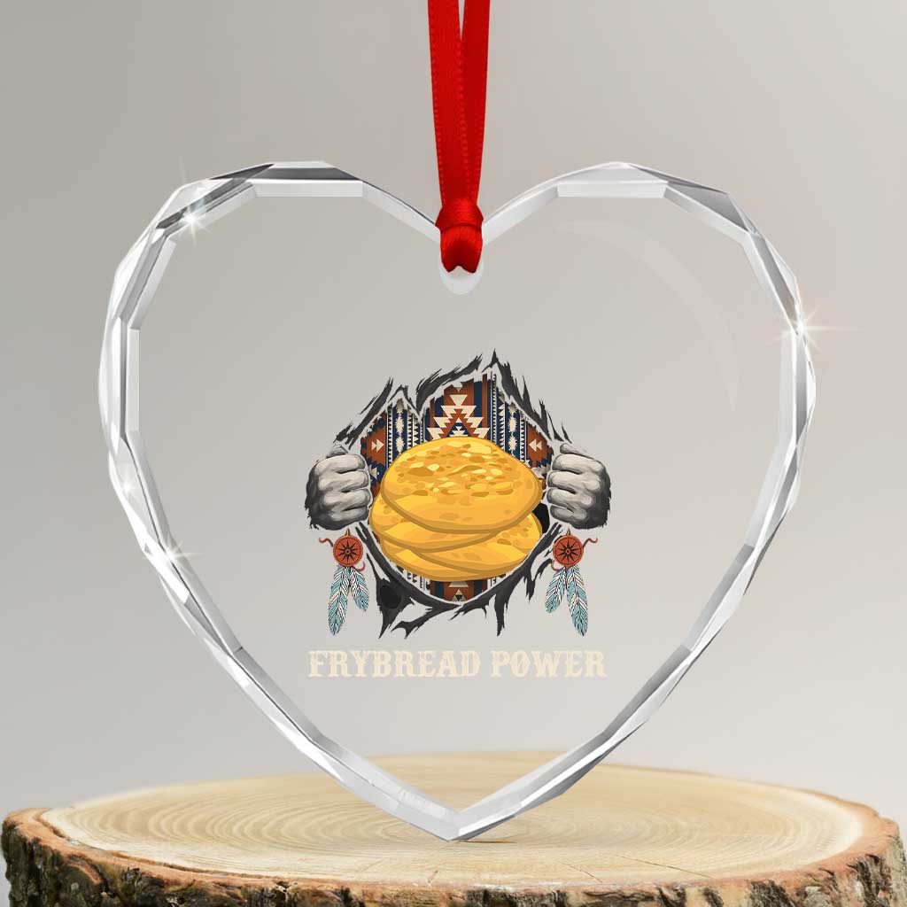 Frybread Power Heart Crystal Glass Ornament Native American Indian Food