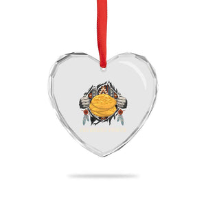 Frybread Power Heart Crystal Glass Ornament Native American Indian Food