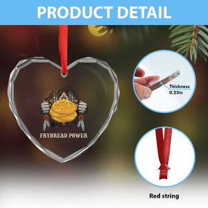 Frybread Power Heart Crystal Glass Ornament Native American Indian Food
