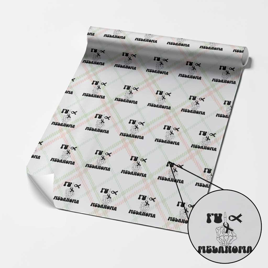 Fuck Melanoma Awareness Wrapping Paper Roll Skeleton Hand Ribbon Warrior Gift TS12 Christmas Plaid Print Your Wear