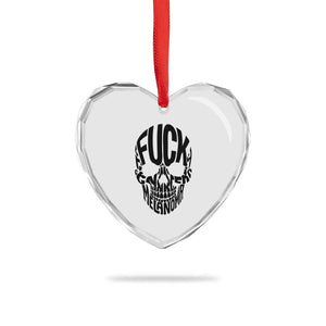 Fuck Melanoma Skull Typography Heart Crystal Glass Ornament Skin Cancer Warrior TS12 Print Your Wear