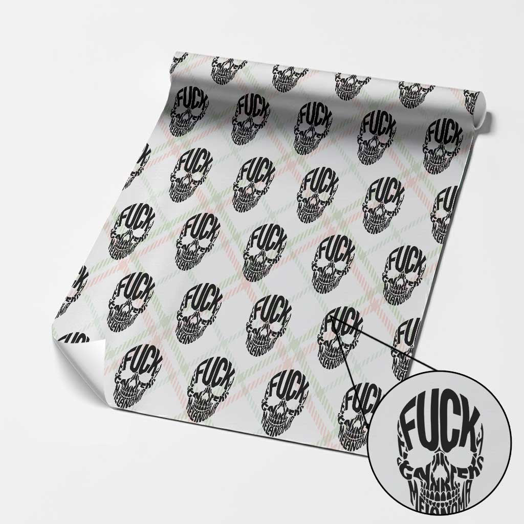 Fuck Melanoma Skull Typography Wrapping Paper Roll Skin Cancer Warrior TS12 Christmas Plaid Print Your Wear