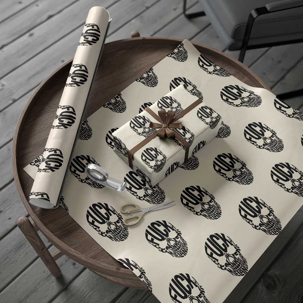 Fuck Melanoma Skull Typography Wrapping Paper Roll Skin Cancer Warrior TS12 Beige Print Your Wear