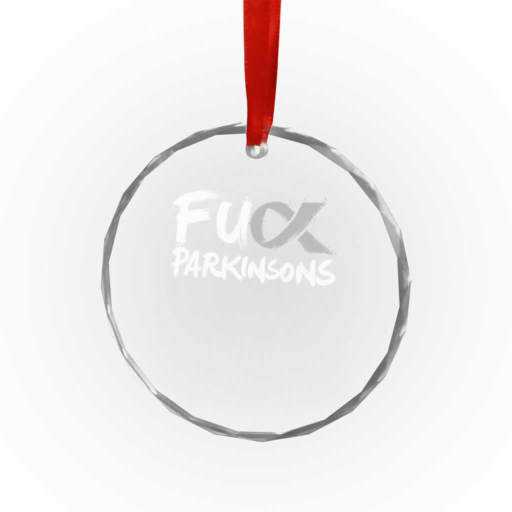 Fuck Parkinsons Crystal Glass Ornament Parkinsons Disease Awareness Month TS10 Print Your Wear