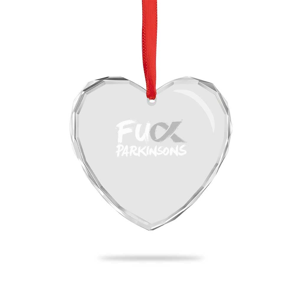 Fuck Parkinsons Heart Crystal Glass Ornament Parkinsons Disease Awareness Month TS10 Print Your Wear