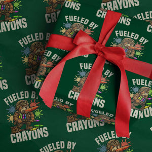 Fueled by Crayons Bulldog Soldier Wrapping Paper Roll Funny Combat Veteran Crayon Launcher TS02 Green Print Your Wear