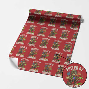 Fueled by Crayons Bulldog Soldier Wrapping Paper Roll Funny Combat Veteran Crayon Launcher TS02 Red Print Your Wear