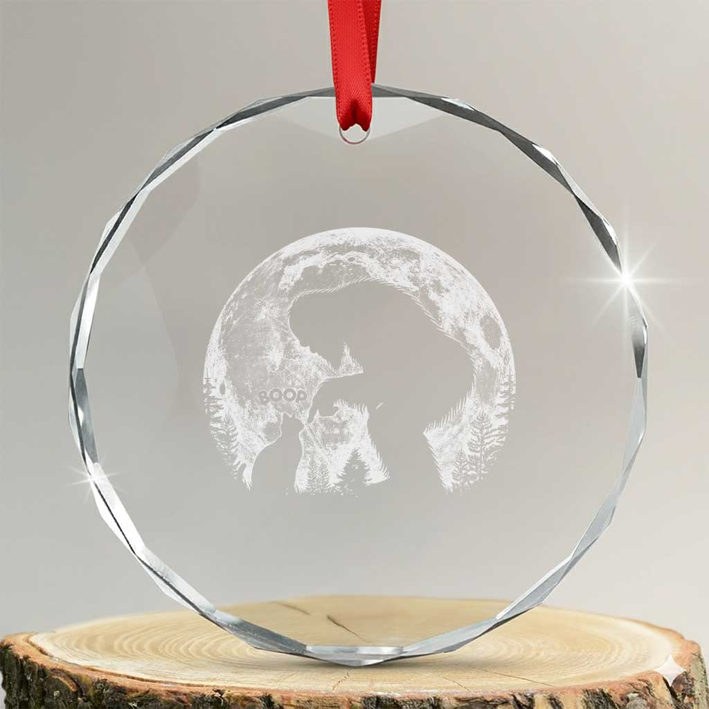 Fun Hand Boop Nose Bigfoot Cat Crystal Glass Ornament Sasquatch Full Moon TS10 Transparent Glass 3'' Circle Print Your Wear