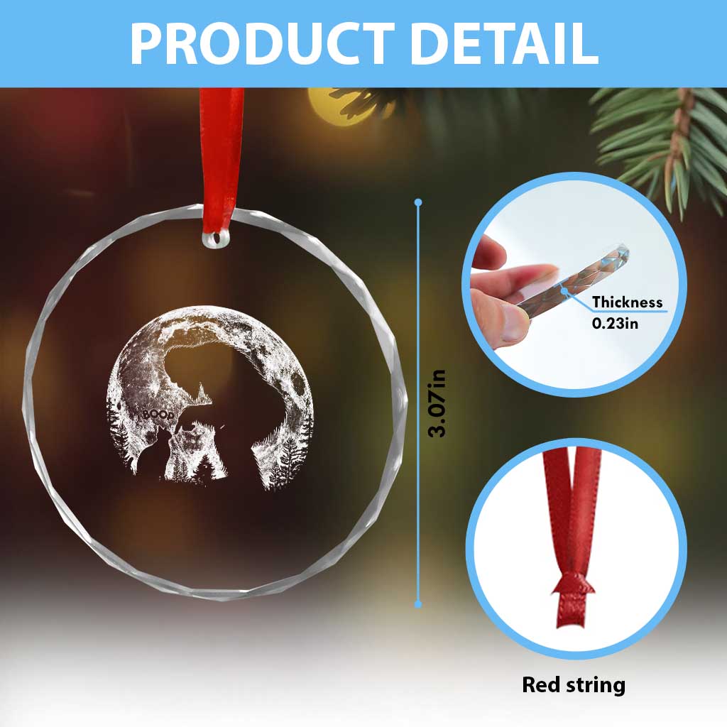 Fun Hand Boop Nose Bigfoot Cat Crystal Glass Ornament Sasquatch Full Moon TS10 Print Your Wear