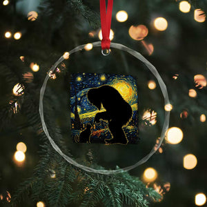 Fun Hand Boop Nose Bigfoot Cat Crystal Glass Ornament Sasquatch Starry Night Van Gogh TS10 Print Your Wear