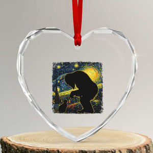 Fun Hand Boop Nose Bigfoot Cat Heart Crystal Glass Ornament Sasquatch Starry Night Van Gogh TS10 Transparent Glass 3'' Heart Print Your Wear