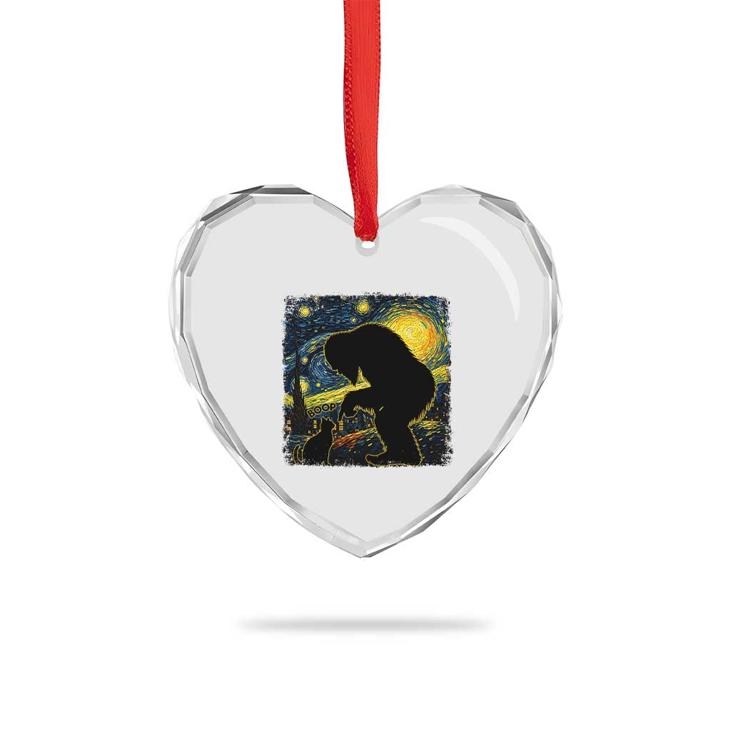 Fun Hand Boop Nose Bigfoot Cat Heart Crystal Glass Ornament Sasquatch Starry Night Van Gogh TS10 Print Your Wear