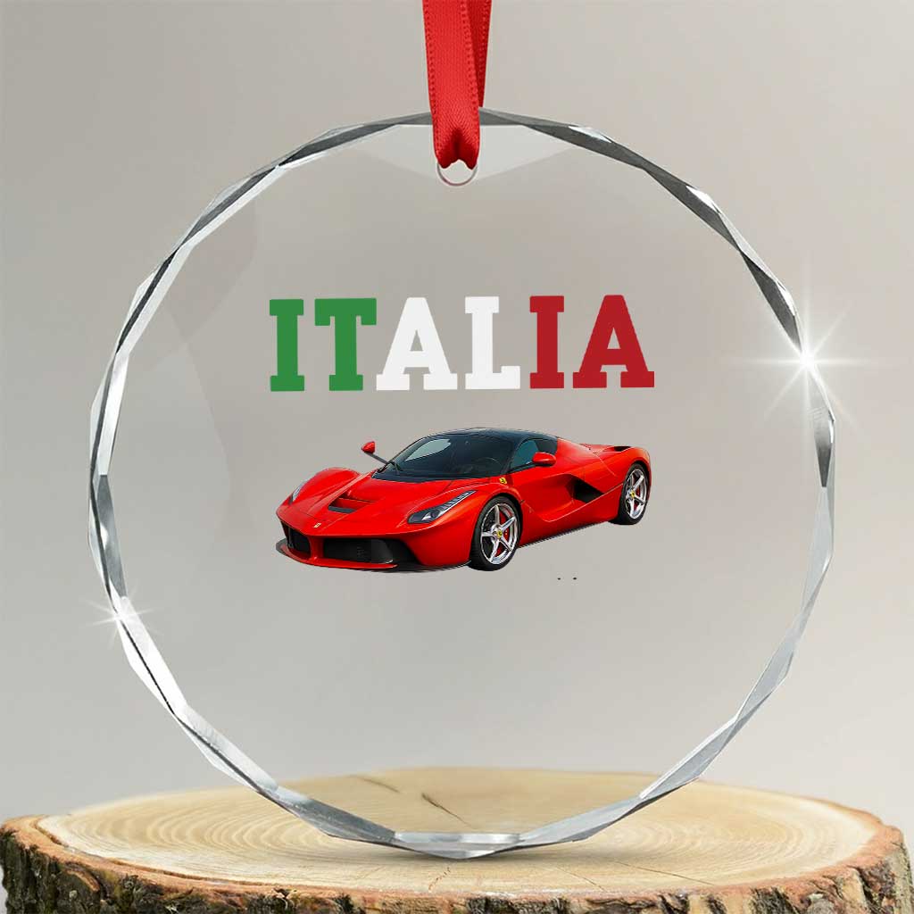 Fun Italian Exotic Supercar Crystal Glass Ornament TS14 Transparent Glass 3'' Circle Print Your Wear