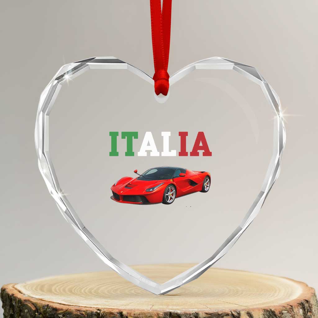 Fun Italian Exotic Supercar Heart Crystal Glass Ornament TS14 Transparent Glass 3'' Heart Print Your Wear