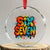 Fun Six Seven Graffiti Crystal Glass Ornament Funny 67 Meme Gen Alpha Slang Streetwear Hip Hop TS10 Transparent Glass 3'' Circle Print Your Wear
