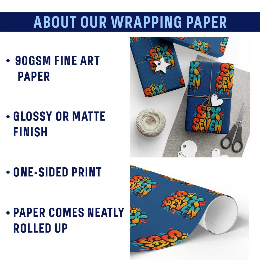 Fun Six Seven Graffiti Wrapping Paper Roll Funny 67 Meme Gen Alpha Slang Streetwear Hip Hop TS10 Print Your Wear