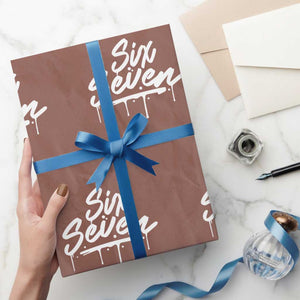 Fun Six Seven Meme Wrapping Paper Roll Funny 6 7 Meme Gen Alpha Slang Streetwear TS10 Mocha Print Your Wear