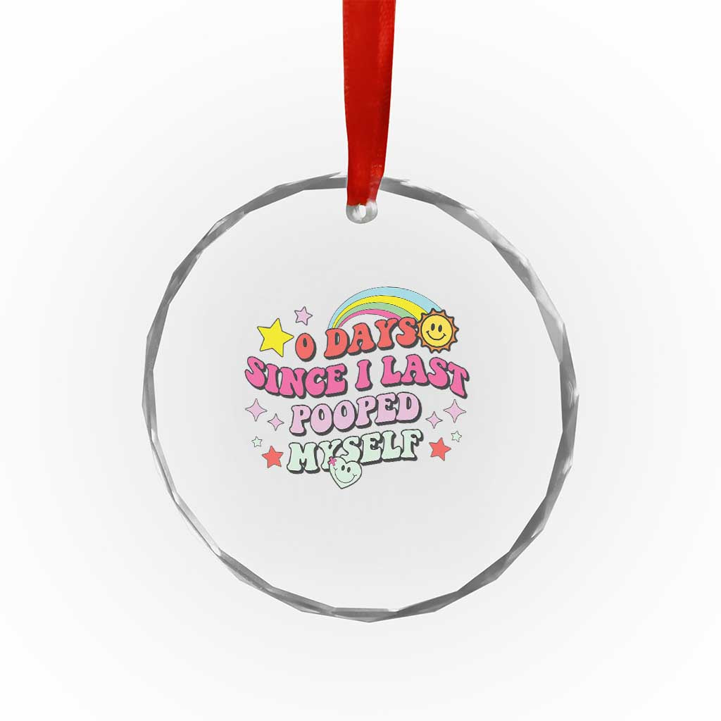 Funny 0 Days Since I Last Pooped Myself Crystal Glass Ornament Joke Meme Gag TS11 Print Your Wear