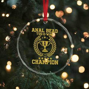 Funny #1 Anal Bead Tug O War Champion Crystal Glass Ornament Adult Humor Cringe TS11
