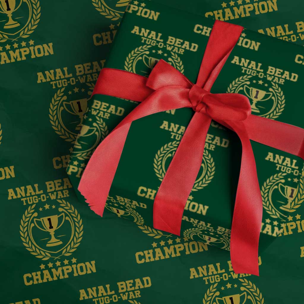 Funny #1 Anal Bead Tug O War Champion Wrapping Paper Roll Adult Humor Cringe - Print Your Wear