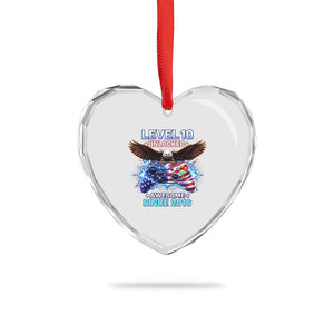 Funny 10th Birthday Heart Crystal Glass Ornament Level 10 Unlocked Awesome Since 2016 USA Gamer TS11 Print Your Wear