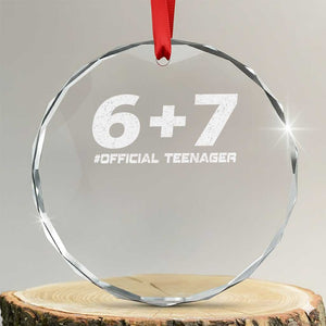 Funny 13th Birthday Official Teenager Crystal Glass Ornament 13 Years Old Boys Kids TS10 Transparent Glass 3'' Circle Print Your Wear
