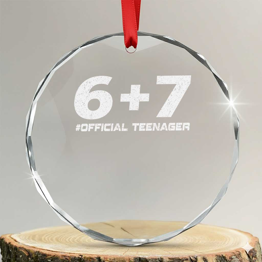 Funny 13th Birthday Official Teenager Crystal Glass Ornament 13 Years Old Boys Kids TS10 Transparent Glass 3'' Circle Print Your Wear