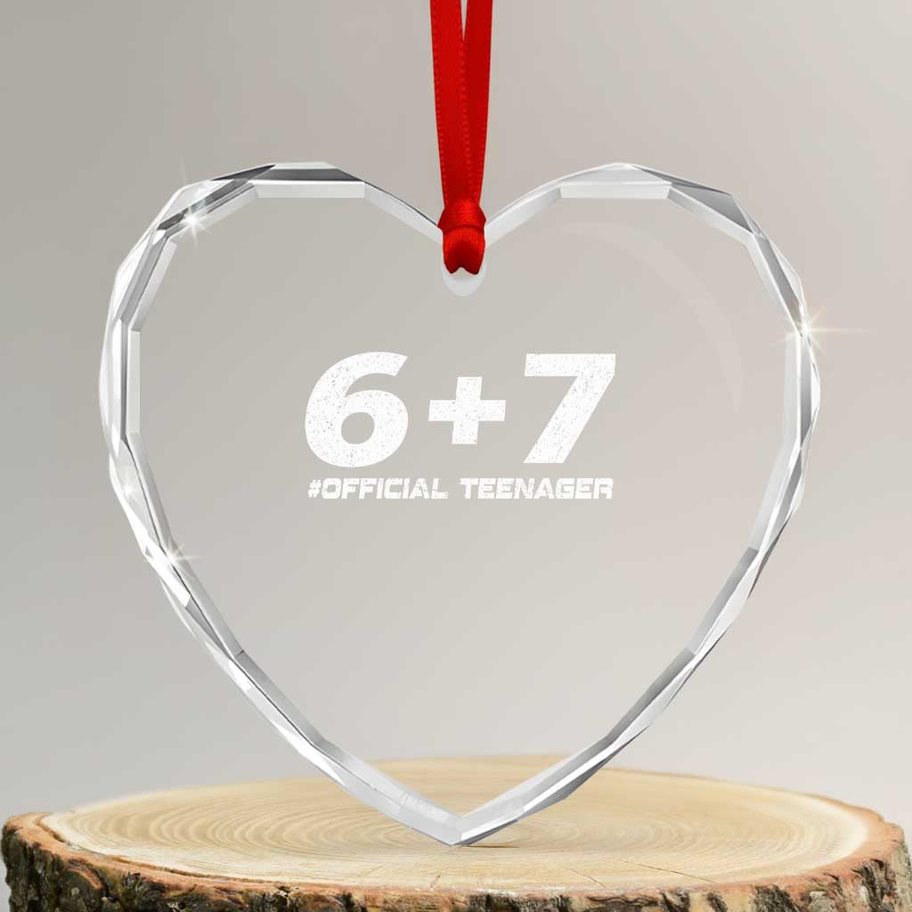 Funny 13th Birthday Official Teenager Heart Crystal Glass Ornament 13 Years Old Boys Kids TS10 Transparent Glass 3'' Heart Print Your Wear