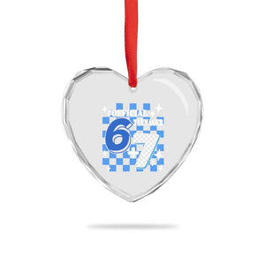 Funny 13th Birthday Official Teenager Heart Crystal Glass Ornament 6+7 13 Year Old Boys Kids Checkered 67 Meme TS10 Print Your Wear
