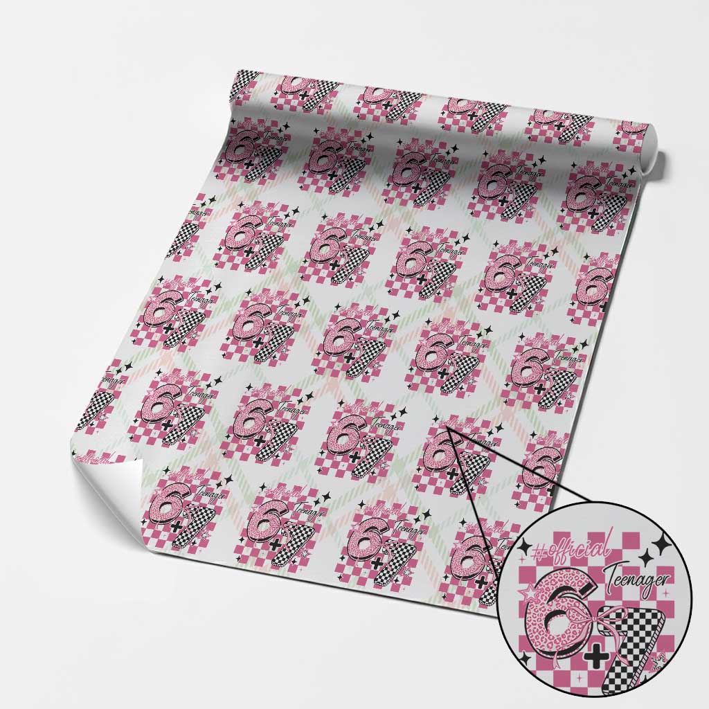 Funny 13th Birthday Official Teenager Wrapping Paper Roll 6+7 13 Year Old Kids Girls Pink Checkered 67 Meme TS10 Christmas Plaid Print Your Wear