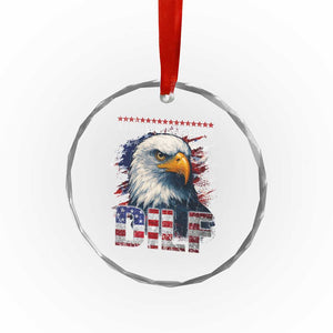 Funny 4th Of July DILF Damn I Love Freedom Crystal Glass Ornament Vintage Bald Eagle 4th Of July - Print Your Wear