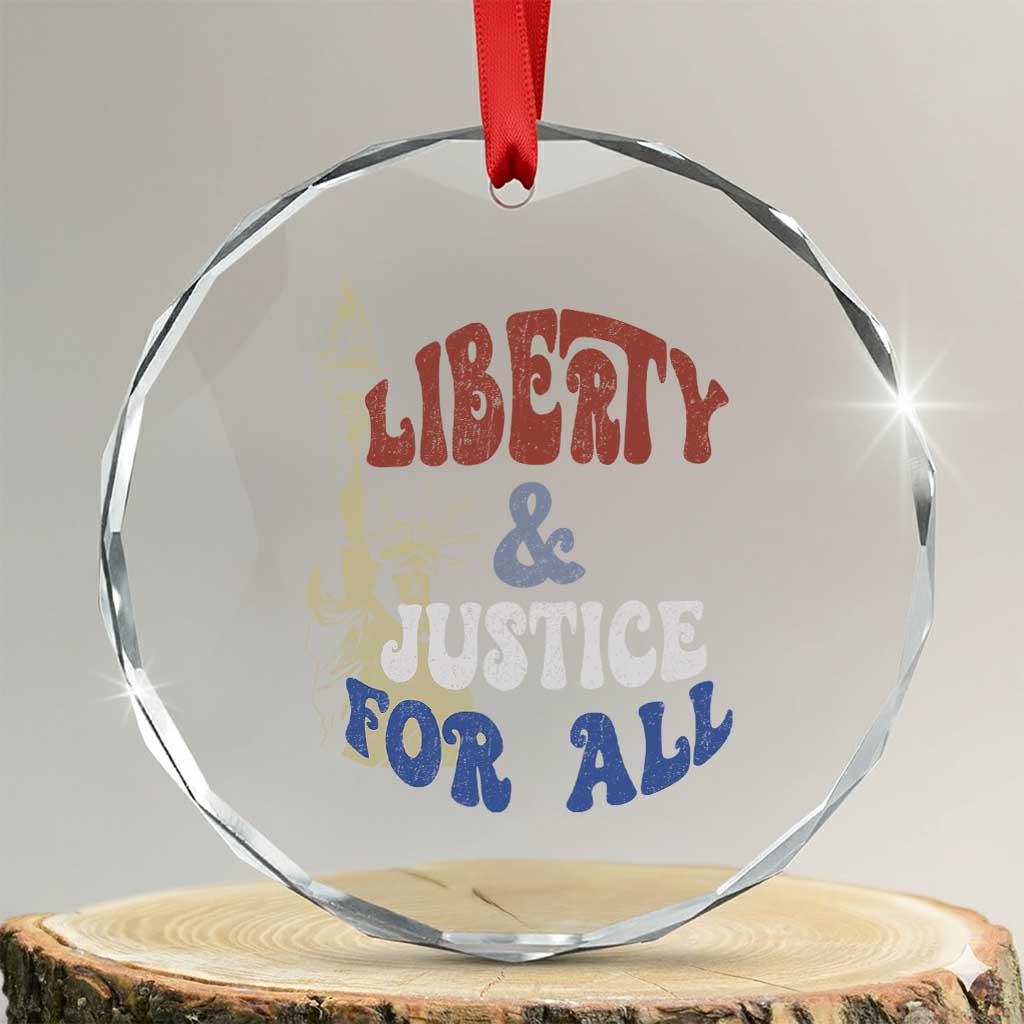 Funny 4th of July Liberty And Justice For All Crystal Glass Ornament Statue Of Liberty - Print Your Wear