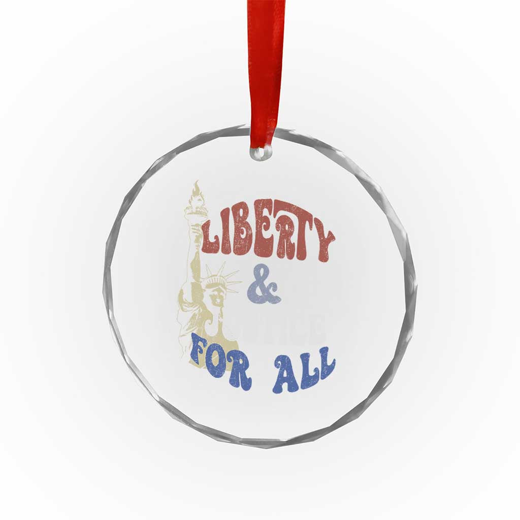 Funny 4th of July Liberty And Justice For All Crystal Glass Ornament Statue Of Liberty - Print Your Wear