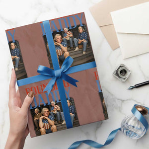 Funny 4th Of July Patriotic Founding Daddy Founding Fathers Wrapping Paper Roll TS11 Mocha Print Your Wear