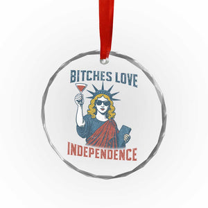 Funny 4th of July Statue of Liberty Cocktail Crystal Glass Ornament Retro Bitches Love Independence TS02 Print Your Wear