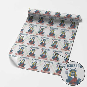 Funny 4th of July Statue of Liberty Cocktail Wrapping Paper Roll Retro Bitches Love Independence TS02 Christmas Plaid Print Your Wear
