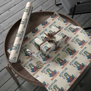 Funny 4th of July Statue of Liberty Cocktail Wrapping Paper Roll Retro Bitches Love Independence TS02 Beige Print Your Wear